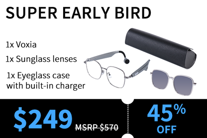 HAG-102 Smart Bone Conduction Hearing Glasses | Medical-Grade Hearing Aid, Invisible Design, Open-Ear Safety