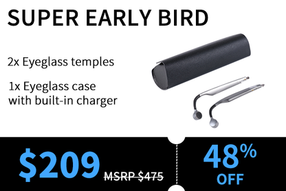 HAG-102 Smart Bone Conduction Hearing Glasses | Medical-Grade Hearing Aid, Invisible Design, Open-Ear Safety